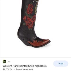 Vetements Hand-painted Knee High Boots